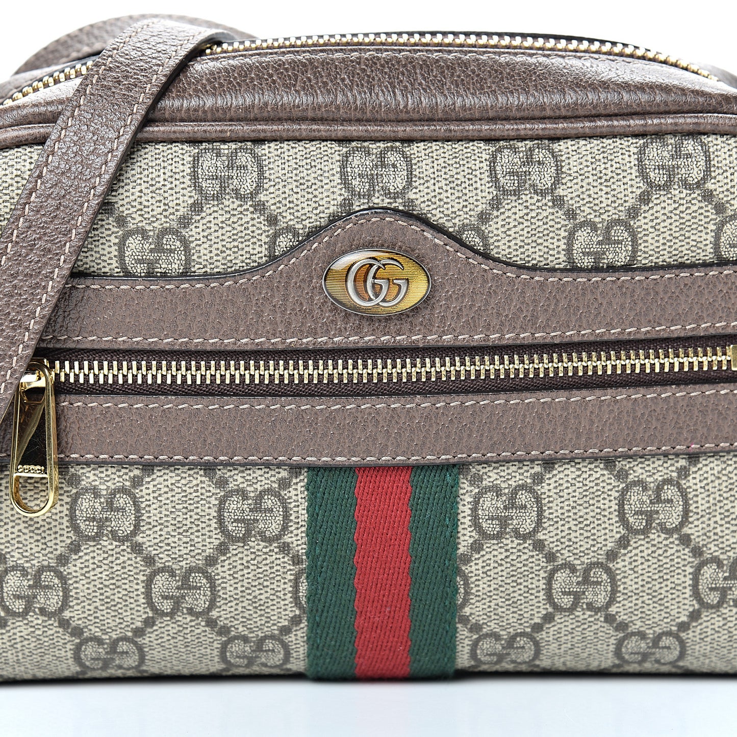 GG Supreme Monogram Web Mini Ophidia Shoulder Bag Brown
