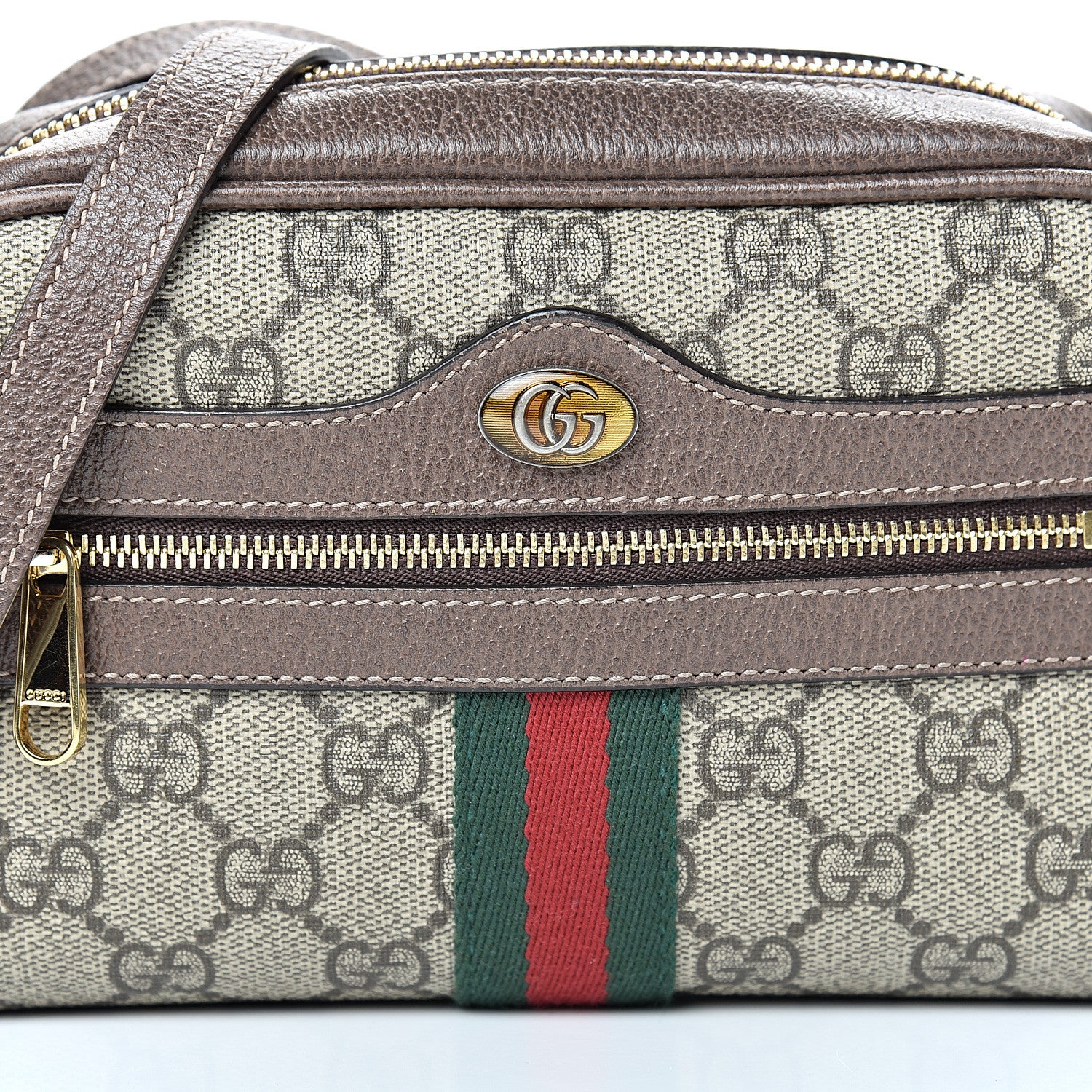 Gucci GG Supreme Monogram Web Mini Ophidia Shoulder Bag Brown 7 of 12