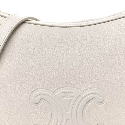 Celine Supple Calfskin Cuir Triomphe Small Heloise Shoulder Bag White Cotton 8 of 10