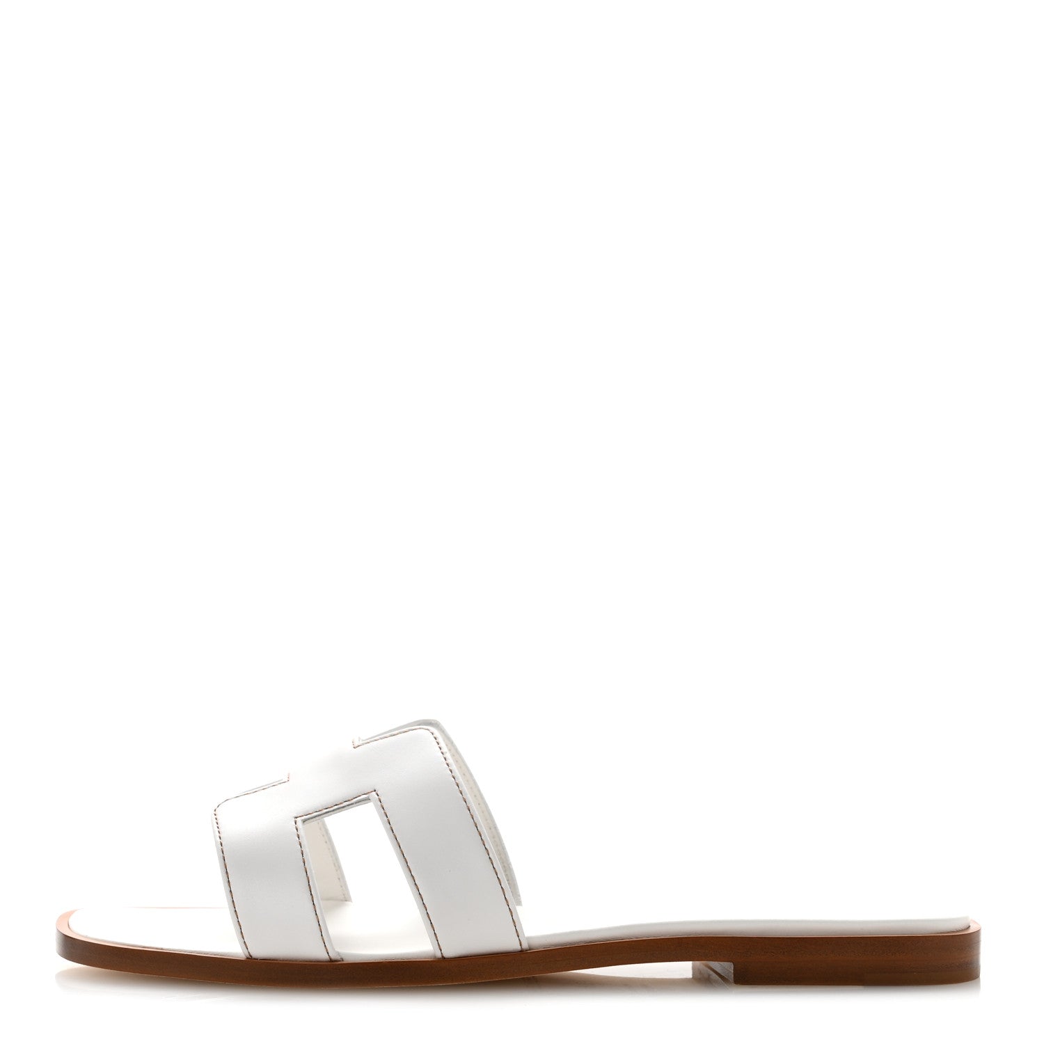 Hermes Box Calfskin Oran Sandals 36 White 1 of 10