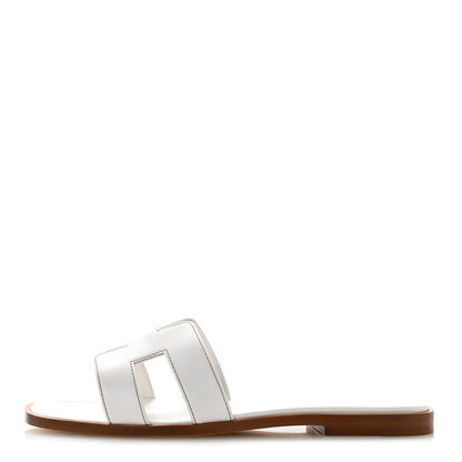Hermes Box Calfskin Oran Sandals 36 White 1 of 10