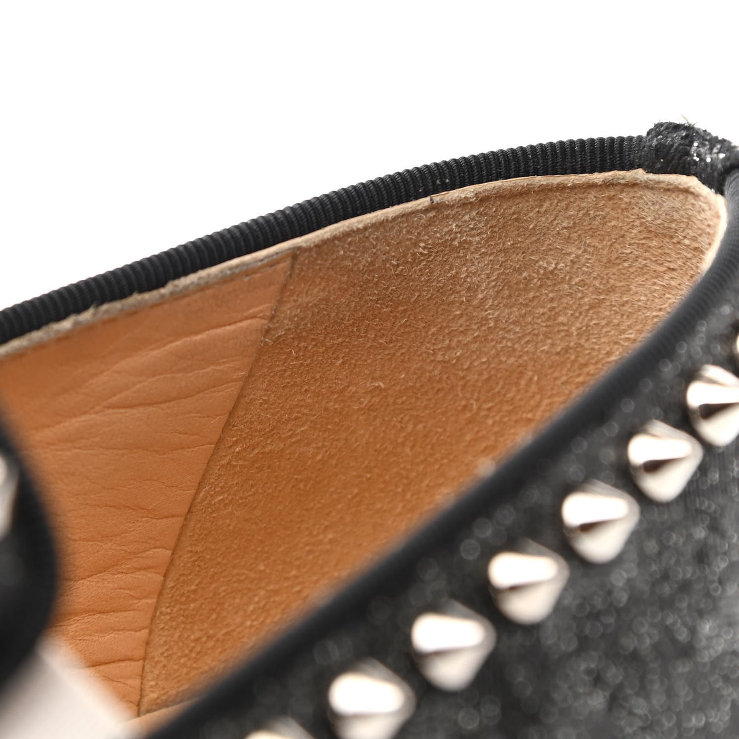Glitter Spikes Womens Roller Boat Flat 38.5 Black