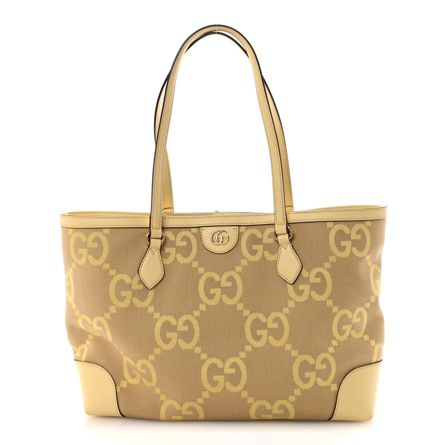 Gucci Monogram Jumbo GG Textured Dollar Calfskin Medium Ophidia Shopping Tote Beige Banana 1 of 10