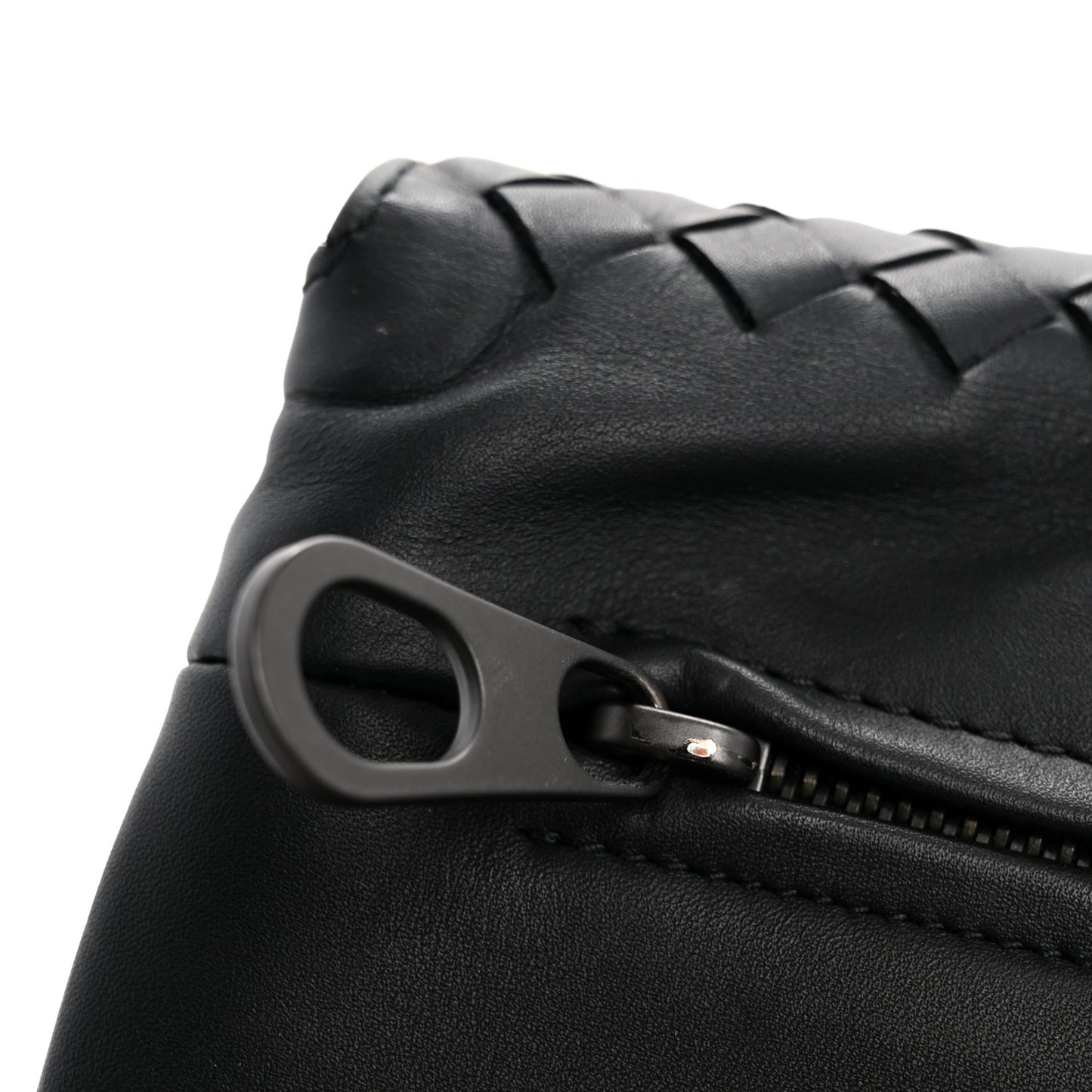 Nappa Intrecciato Flap Pouch Black