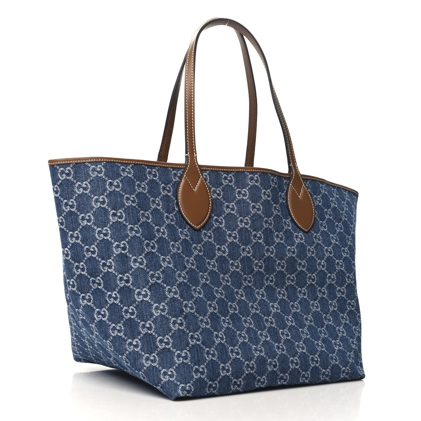 New Denim GG Monogram Calfskin Large Totissima Tote Blue