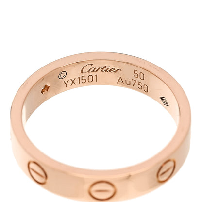 Cartier 18K Pink Gold Diamond 4mm LOVE Wedding Band Ring 50 5.25 4 of 4