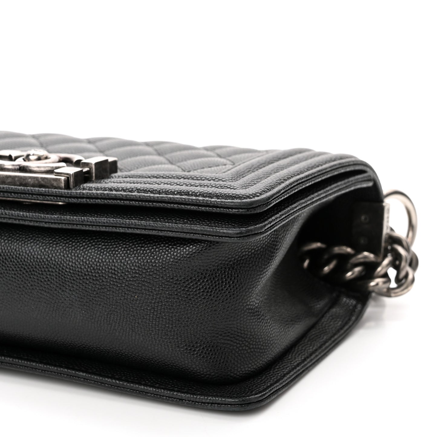 Caviar Quilted Small Boy Flap Black
