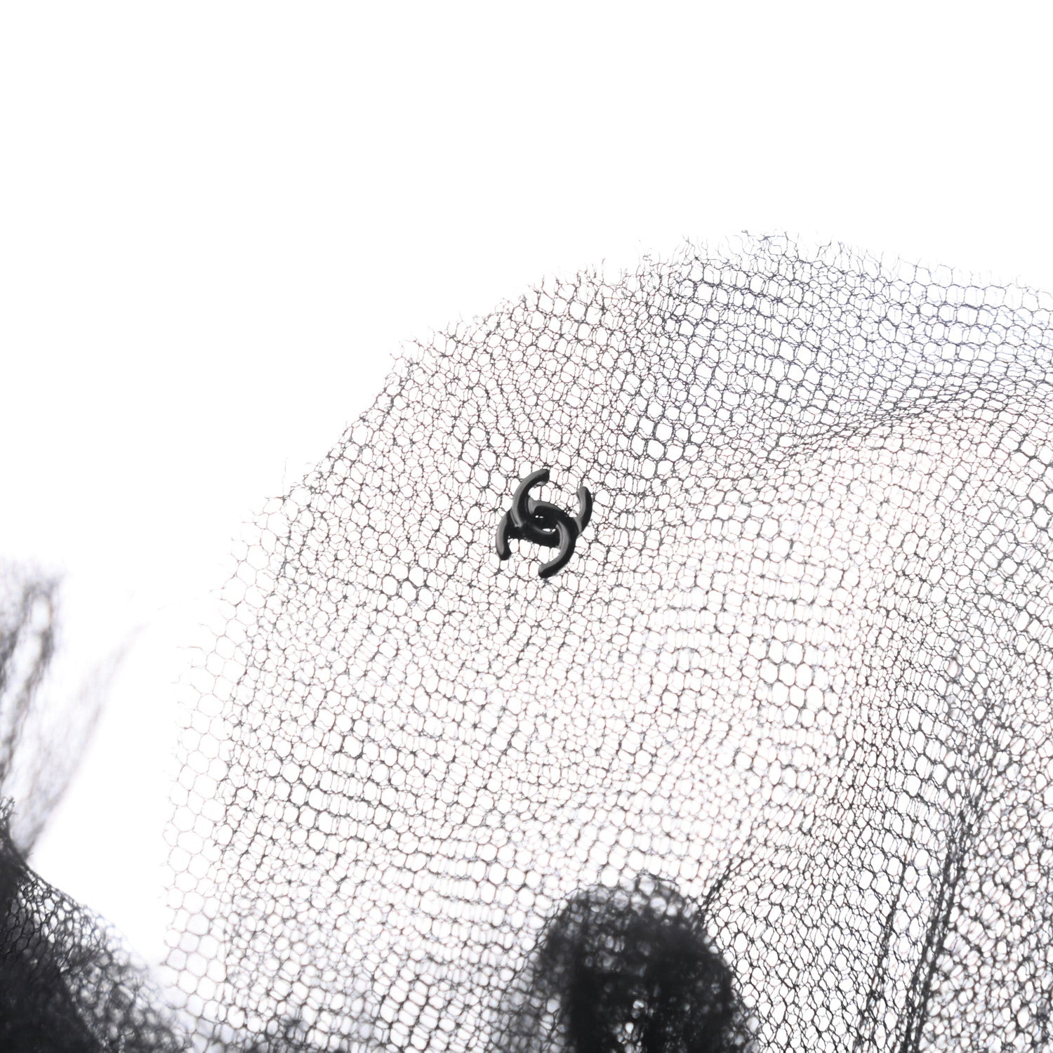 Chanel Tulle Camellia Hair Clip Black 4 of 5