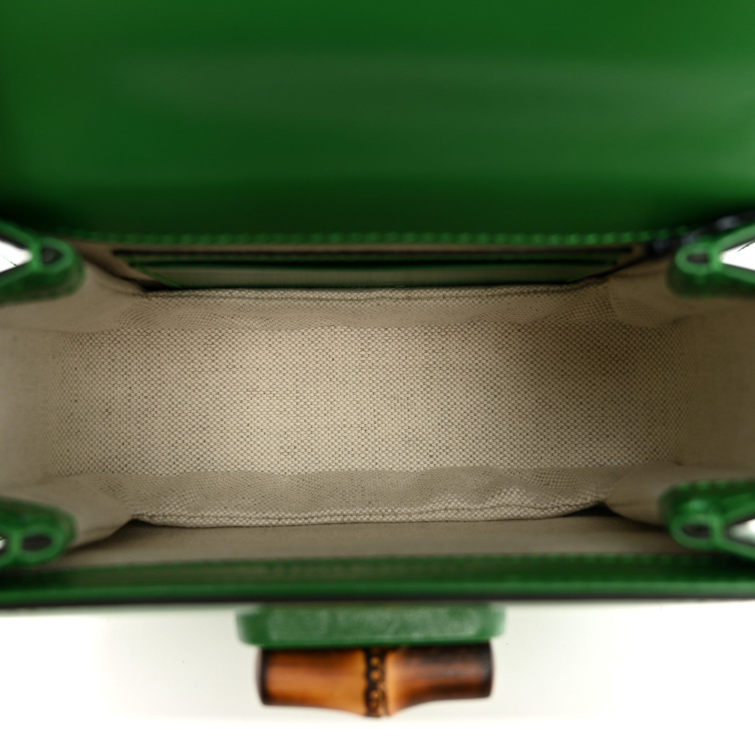 Gucci Boarded Dyana Lux Calfskin Web Mini Bamboo 1947 Top Handle Bag Spring Green 5 of 11