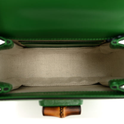 Gucci Boarded Dyana Lux Calfskin Web Mini Bamboo 1947 Top Handle Bag Spring Green 5 of 11