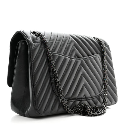 Chanel Aged Calfskin Chevron Quilted 2.55 Reissue 226 So Black 3 of 13