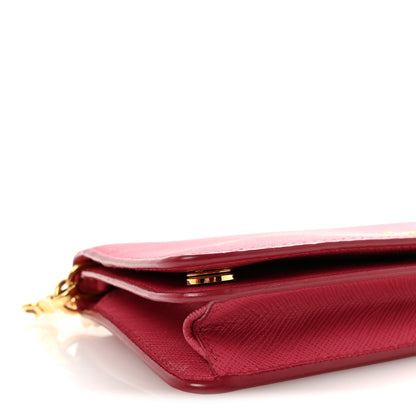 Prada Saffiano Metal Mini Crossbody Bag Peonia 8 of 10