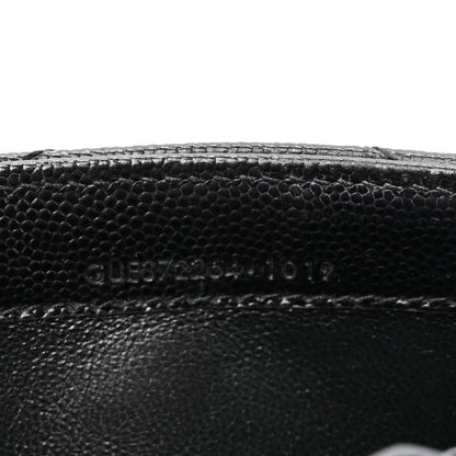 Saint Laurent Grain De Poudre Matelasse Chevron Monogram Flap Wallet Black 8 of 10
