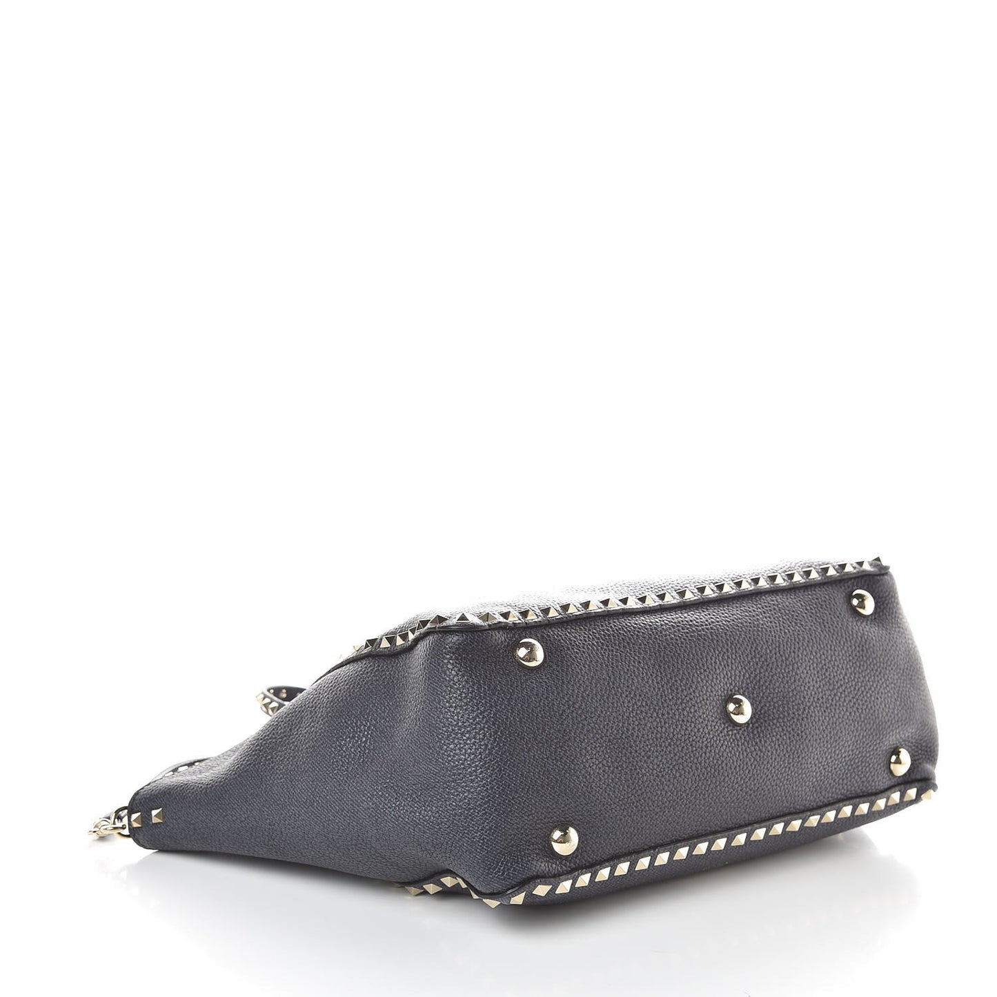 Pebbled Calfskin Medium Rockstud Tote Deep Denim