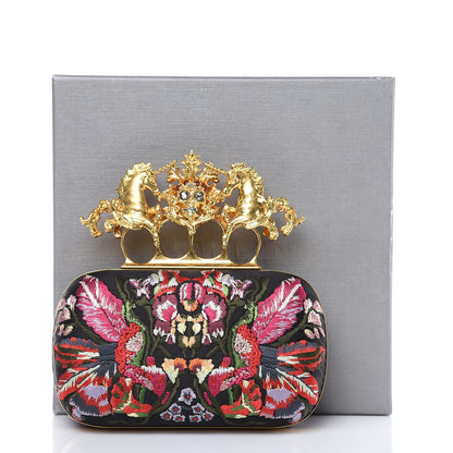 Alexander McQueen Embroidered Unicorn Knuckle Duster Box Clutch Multicolor 8 of 8