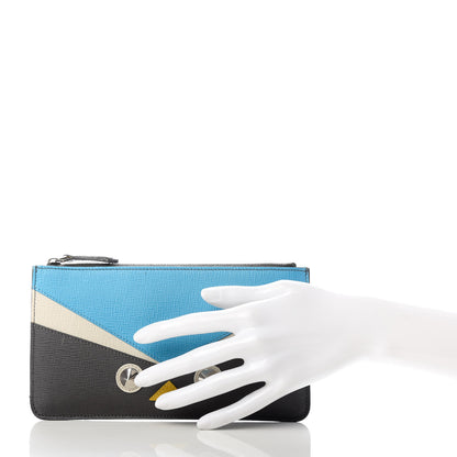 Fendi Vitello Elite QuTweet Studded Zip Pouch Asfalto Multicolor 2 of 10