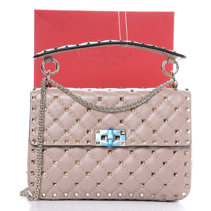 Valentino Garavani Lambskin Medium Rockstud Spike Shoulder Bag Poudre 7 of 7