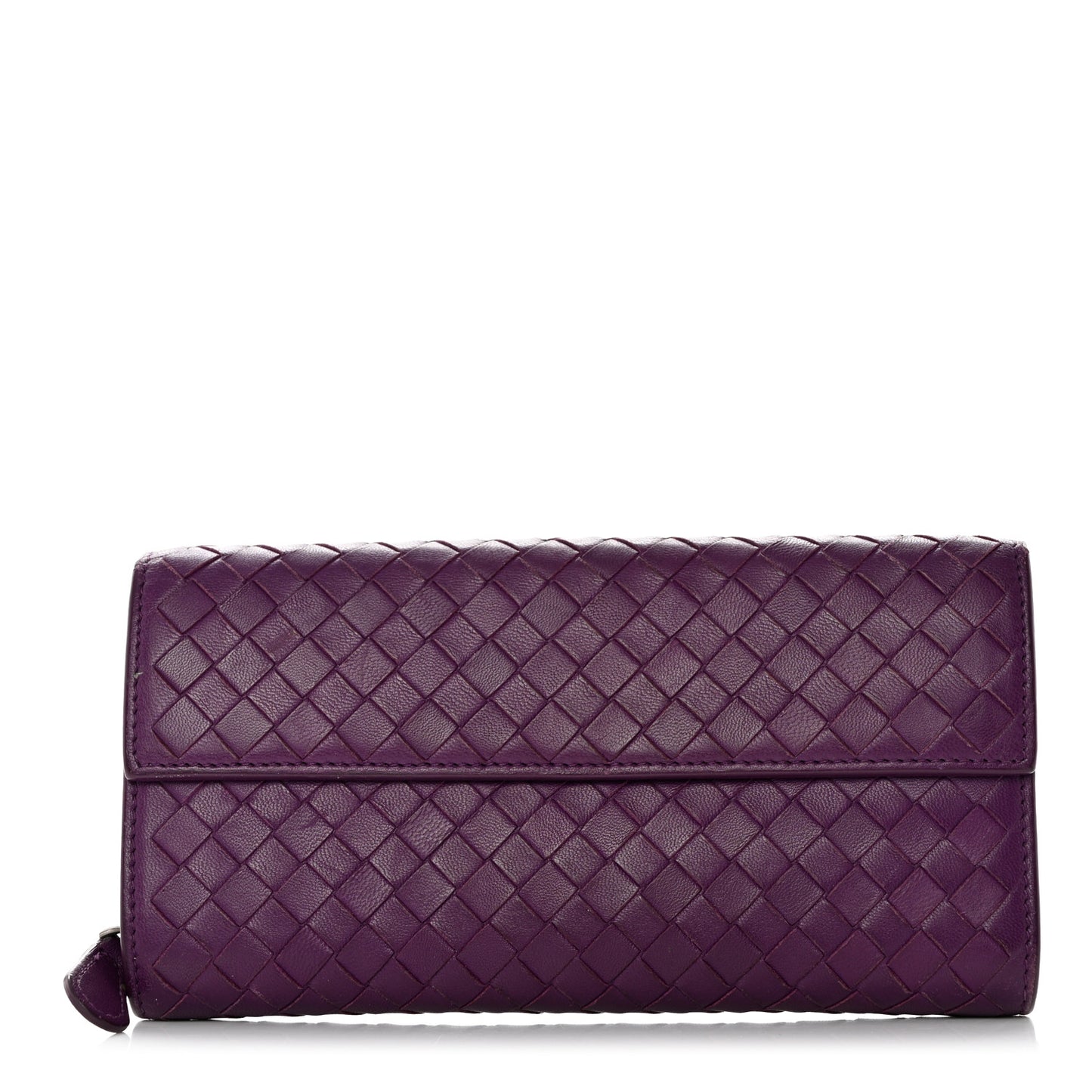 Nappa Intrecciato Continental Flap Wallet Peony