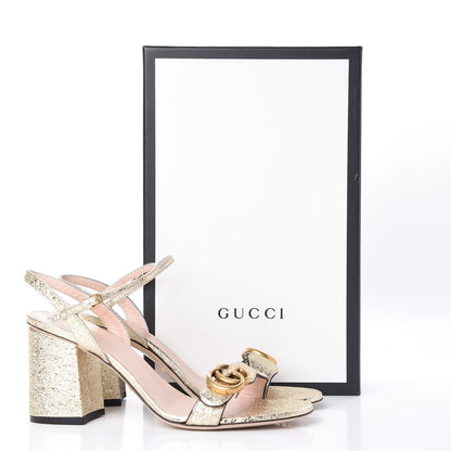 Gucci Galassia GG Marmont Ankle Wrap 75mm Sandals 39 Platino 10 of 10