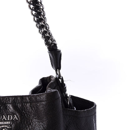 Prada Cervo Lux Chain Shoulder Bag Brown 10 of 10