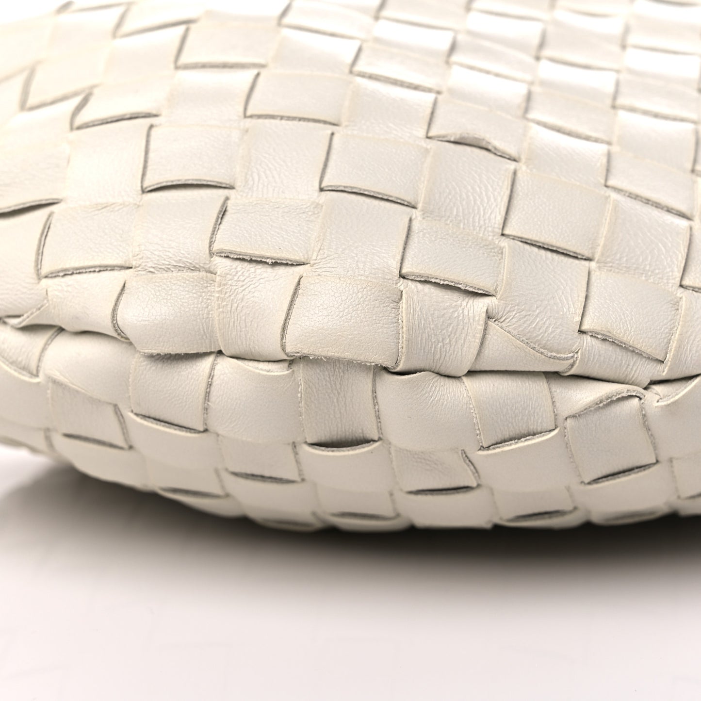 Nappa Intrecciato Medium Turn Pouch White