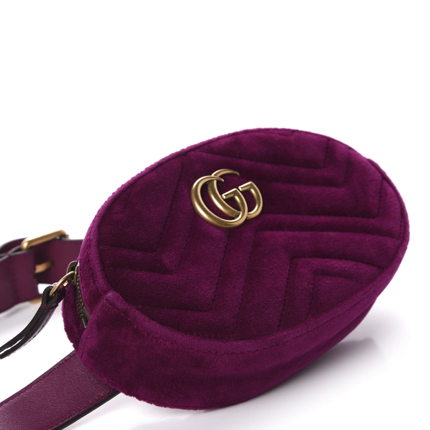 Velvet Matelasse GG Marmont Belt Bag 75 30 Fuchsia Violet Cyclamen