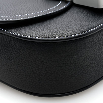 Christian Dior Grained Calfskin Saddle Pouch With Strap Black 9 of 10