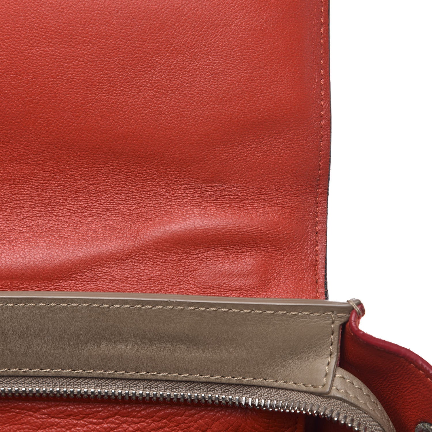 Celine Smooth Calfskin Suede Medium Tri-Color Trapeze Orange 11 of 14