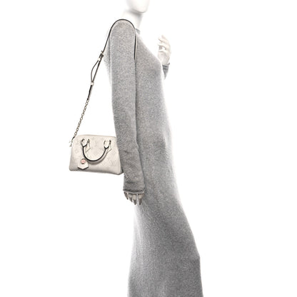 Louis Vuitton Monogram Embossed Calfskin Speedy Bandouliere 20 White Blanc 2 of 9