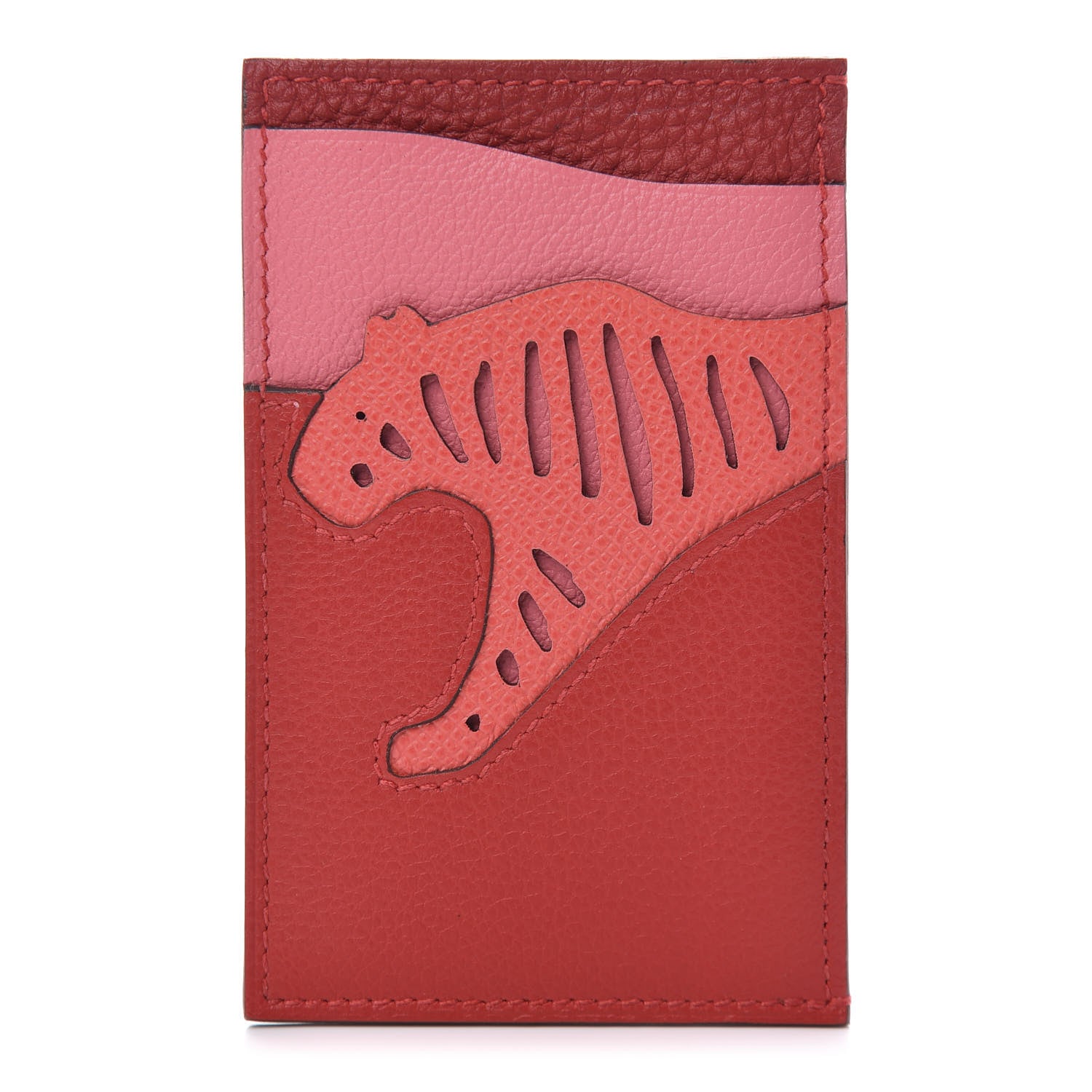 Hermes Epsom Togo Evercolor Rooroo 3CC Card Holder Rouge De Coeur Rose Texas Rose Azalee 1 of 9