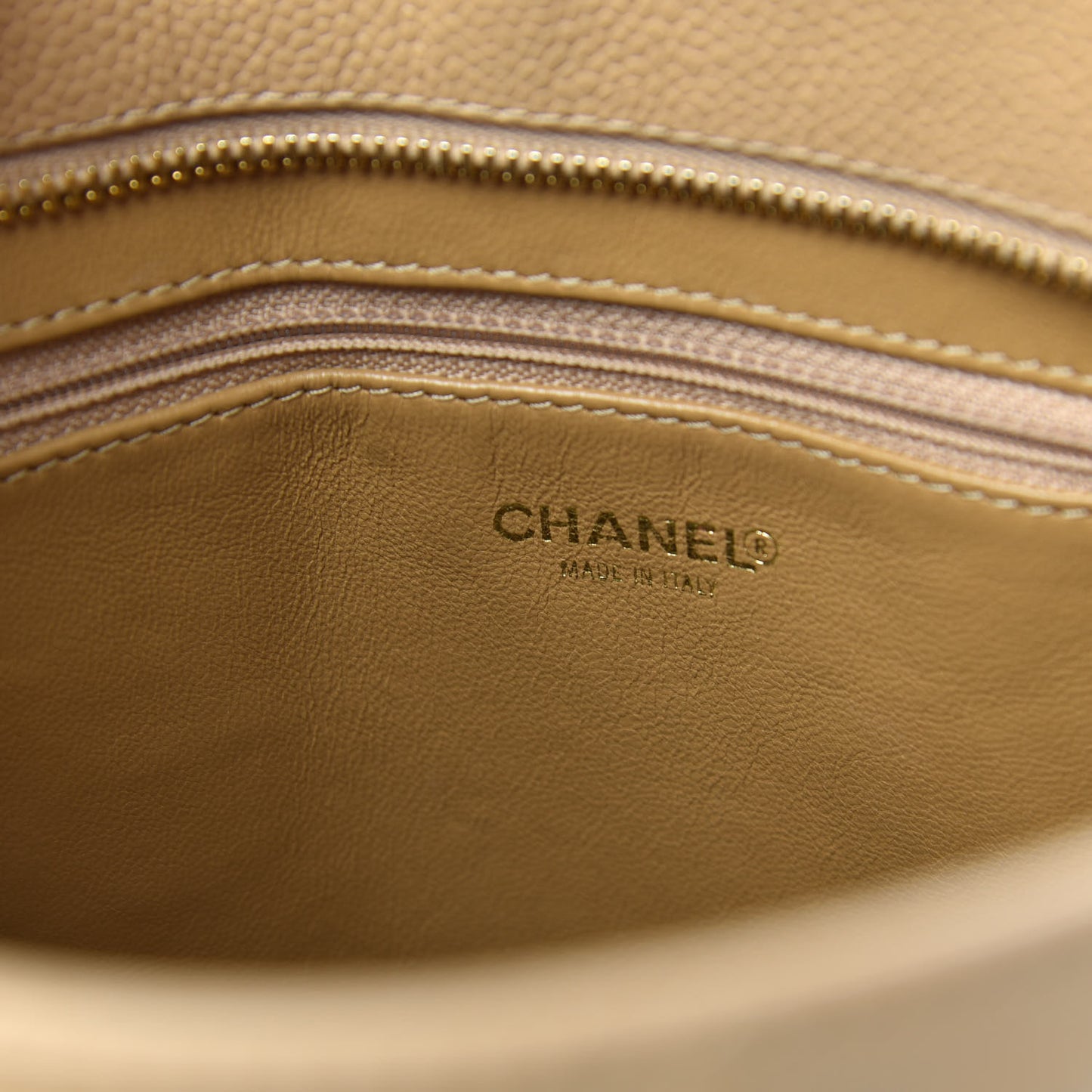 Caviar Quilted Medallion Tote Beige