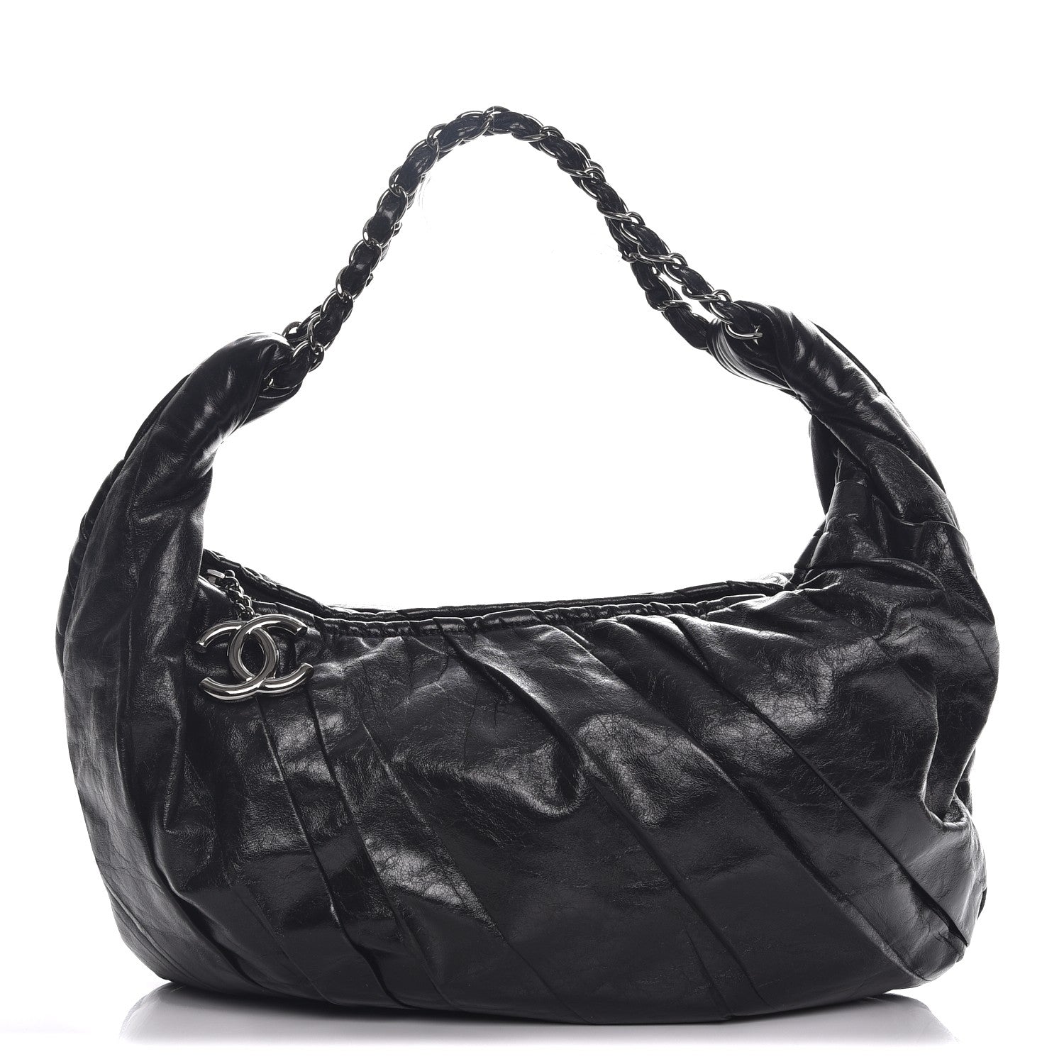 Chanel Glazed Calfskin Twisted Hobo Black 1 of 7