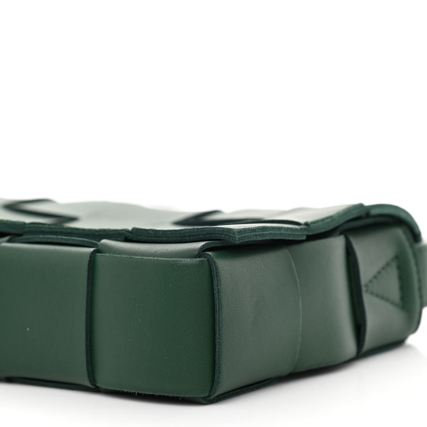 Lambskin Maxi Intrecciato Cassette Crossbody Bag Raintree Green