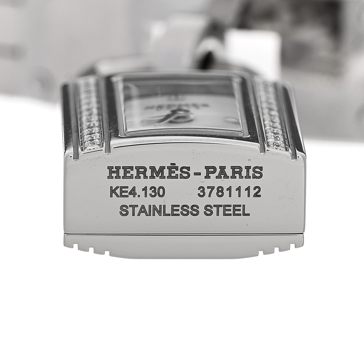 Hermes Stainless Steel Diamond 16mm Kelly Quartz Watch 4 of 6