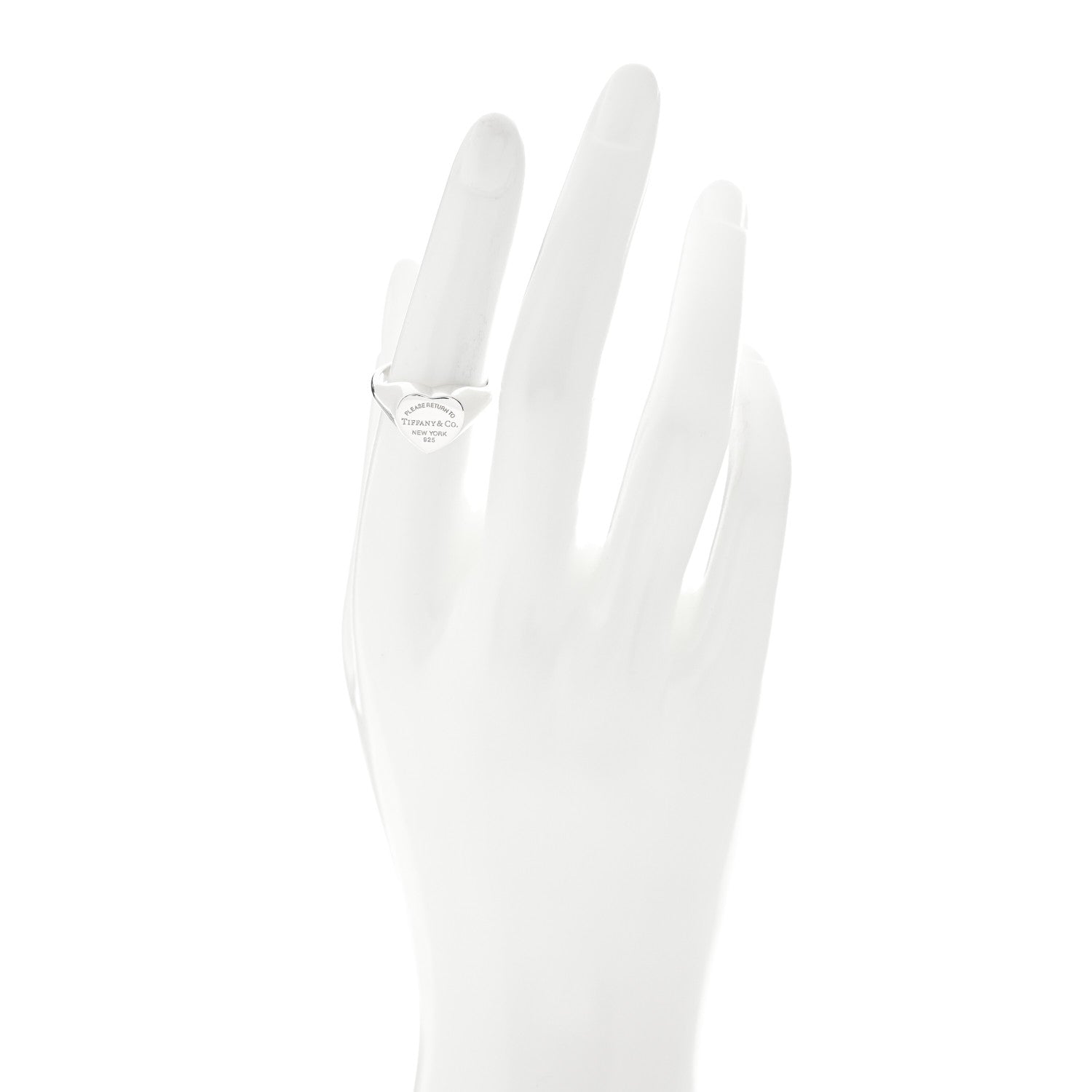 Tiffany Sterling Silver Return to Tiffany Heart Signet Ring 53 6.25 2 of 6
