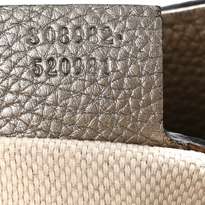 Gucci Metallic Pebbled Calfskin Medium Soho Chain Shoulder Bag Golden Beige 7 of 9