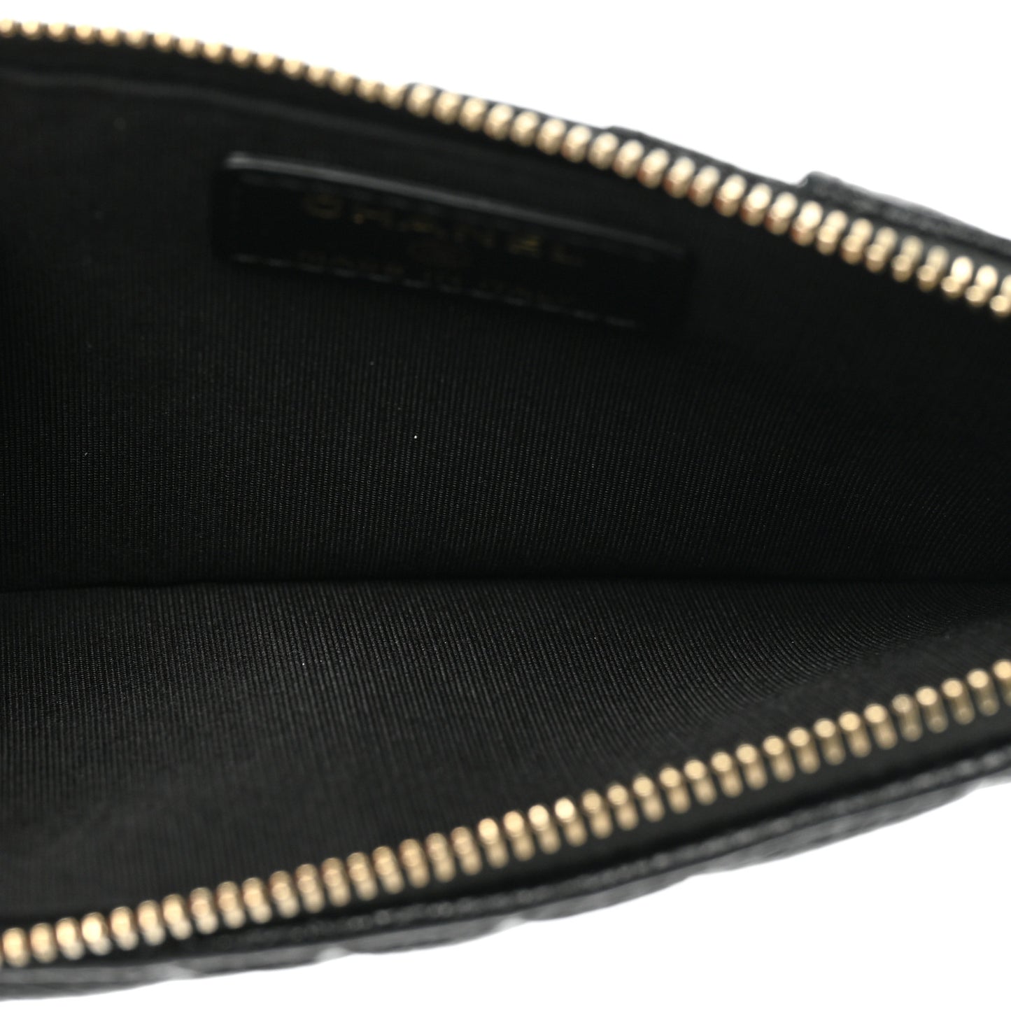 Caviar Camellia Embossed Classic Flat Wallet Pouch Black