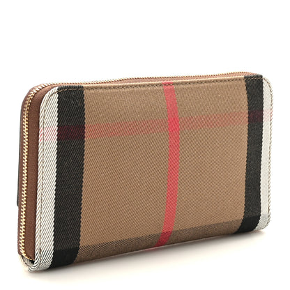 Burberry Grainy Calfskin House Check Elmore Zip Around Wallet Tan 3 of 8