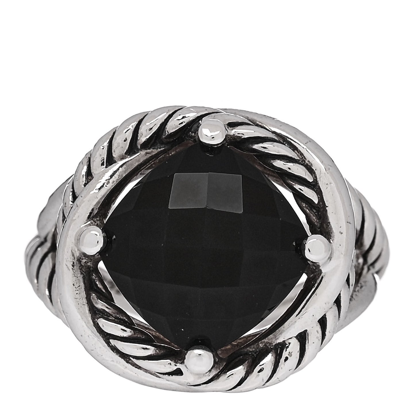 Sterling Silver Black Onyx 11mm Infinity Ring 53 6.5