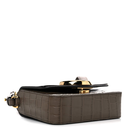 Chloe Calfskin Crocodile Embossed Mini C Bag Army Green 4 of 13