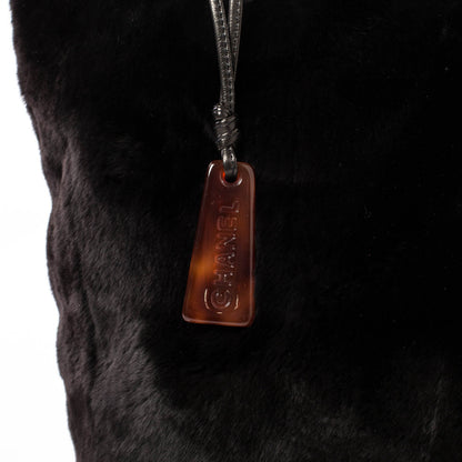 Chanel Orylag Rabbit Fur Tote Black 6 of 10