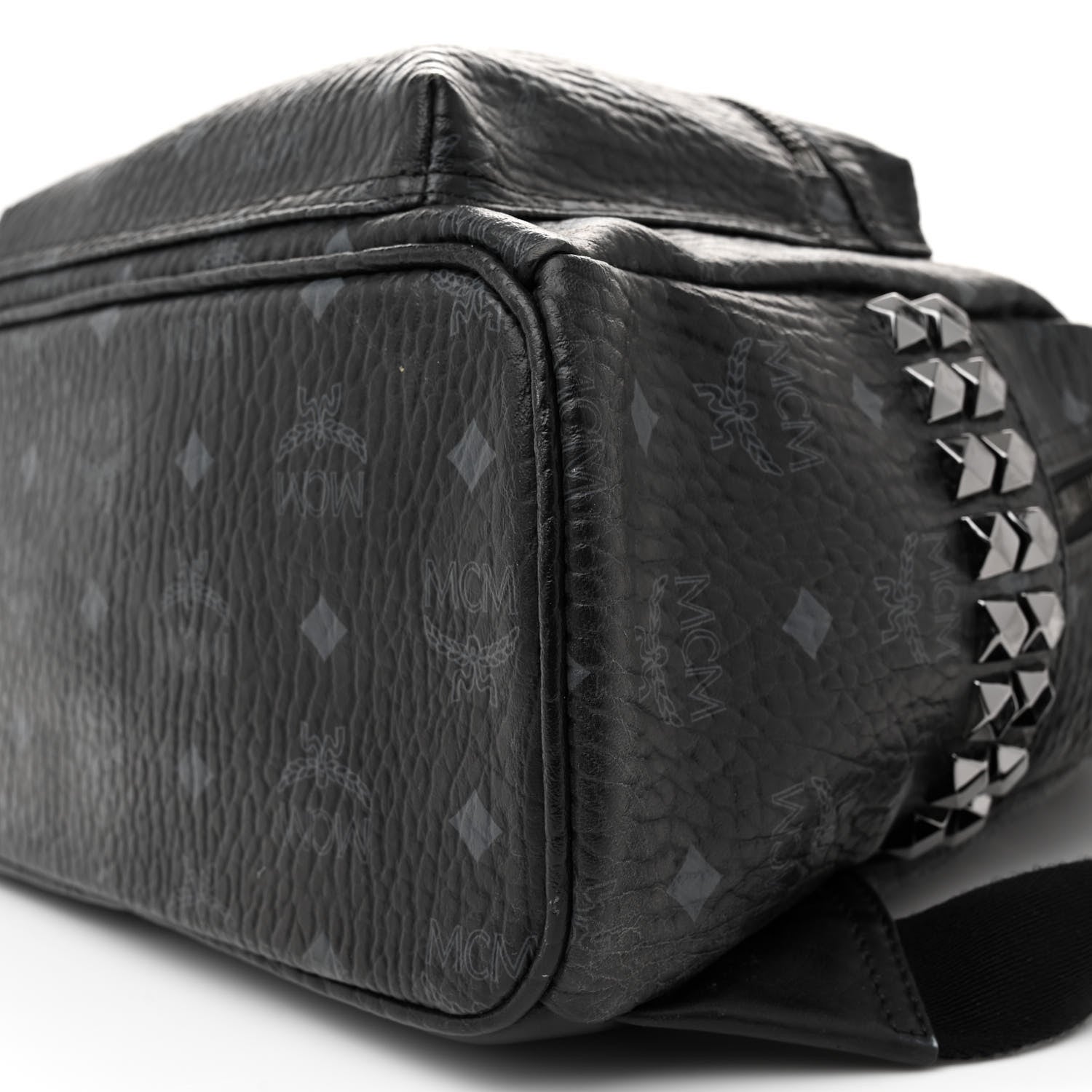 MCM Visetos Small Side Stud Stark Backpack Black 9 of 16