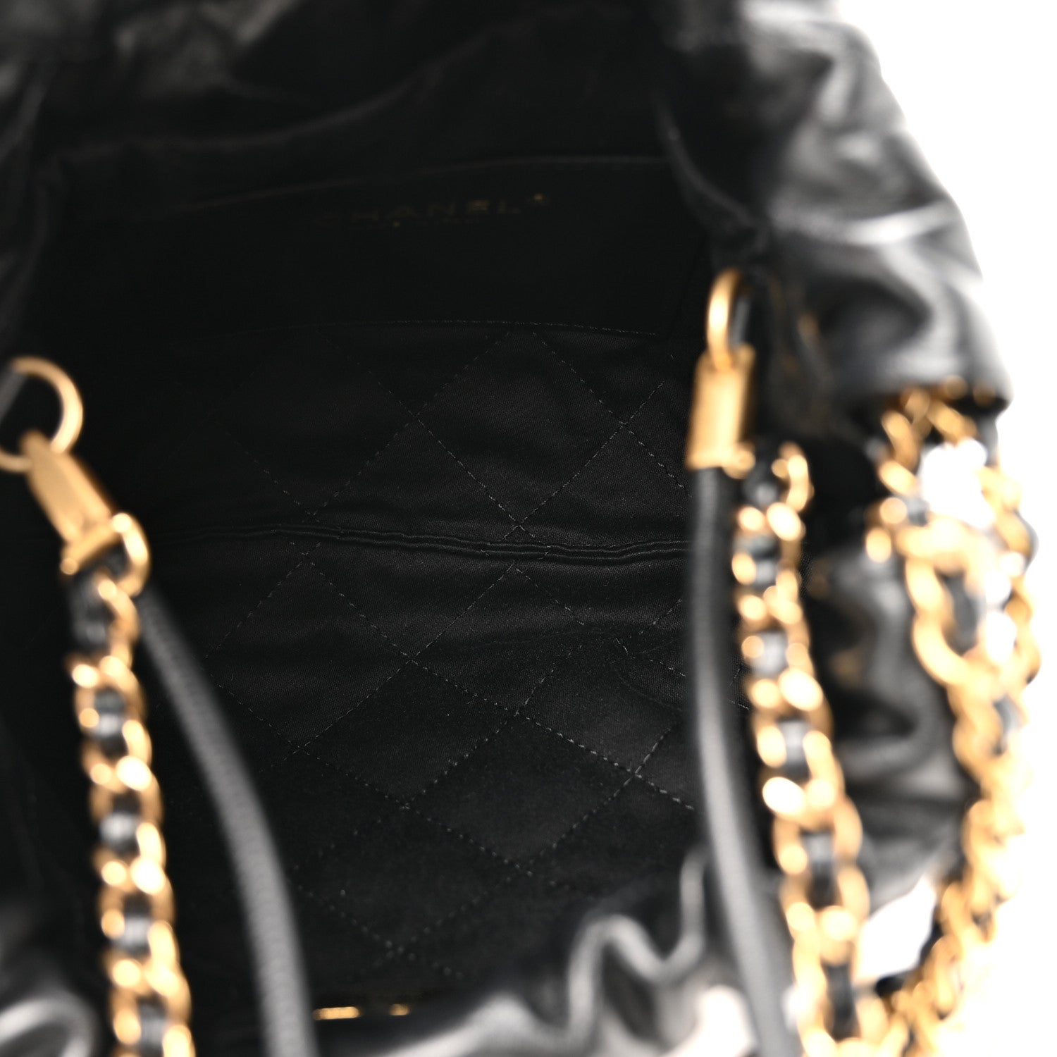 Chanel Shiny Calfskin Quilted Mini Chanel 22 Black 5 of 10