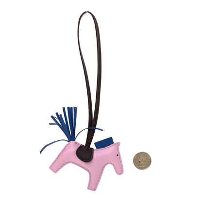 Hermes Milo Lambskin Grigri Rodeo Horse Bag Charm PM Mauve Sylvestre Bleu France Rouge Sellier 2 of 3