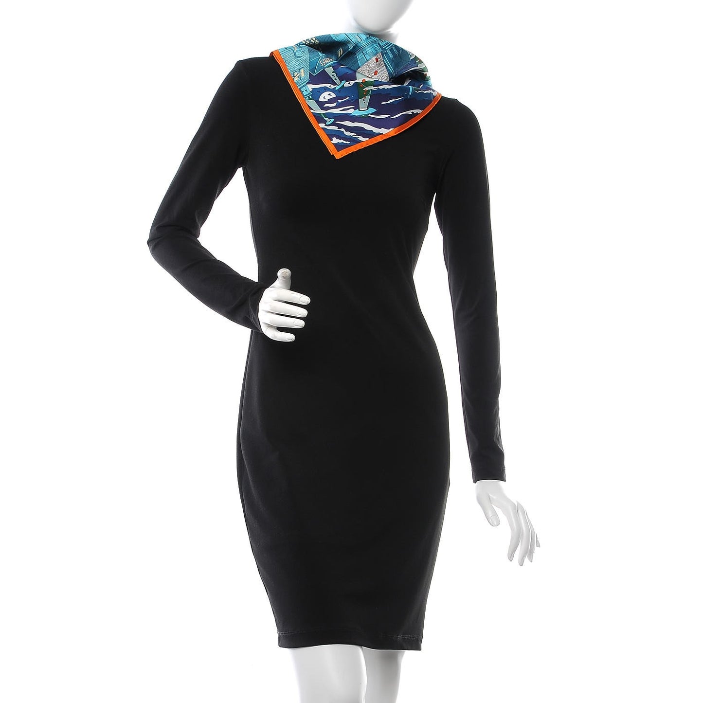 Silk Space Shopping Au Faubourg Pocket Square Bleu Orange Vert