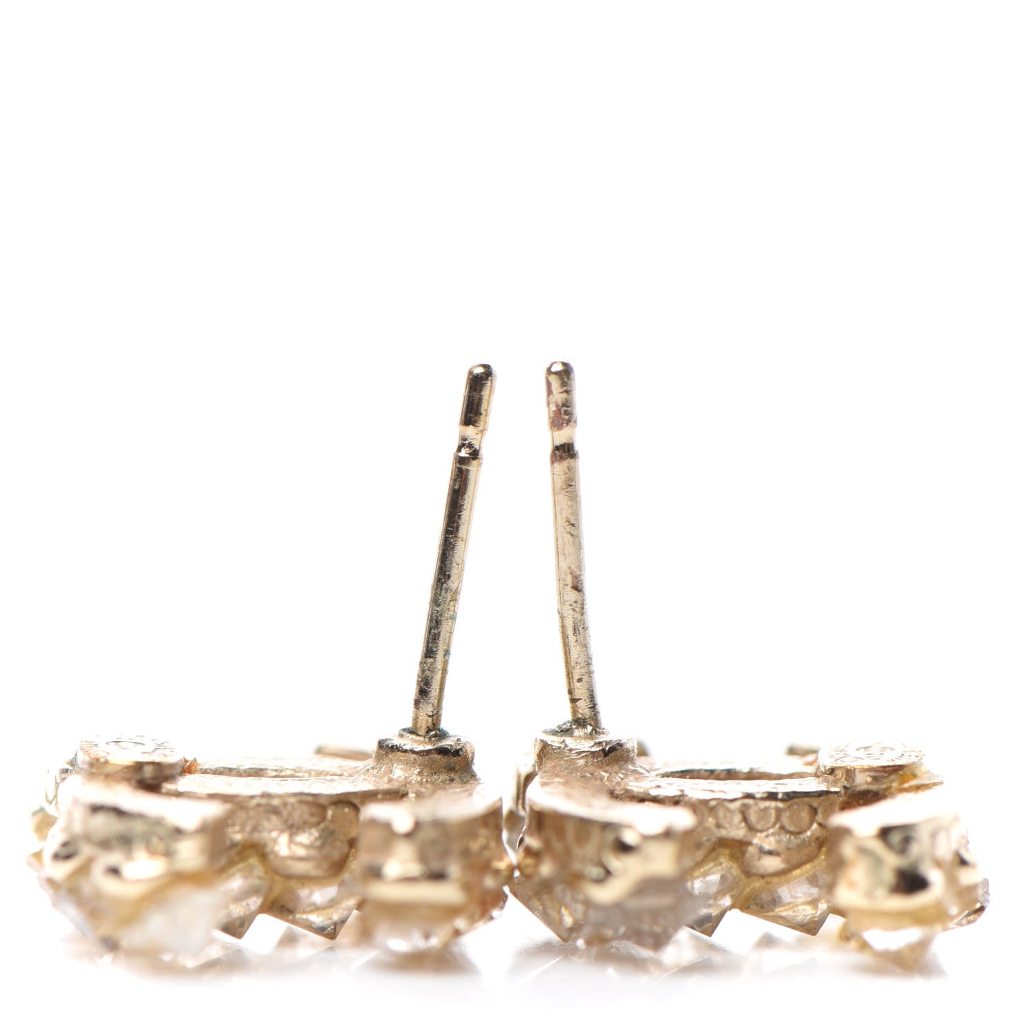Chanel Poured Glass CC Earrings Light Gold 3 of 5