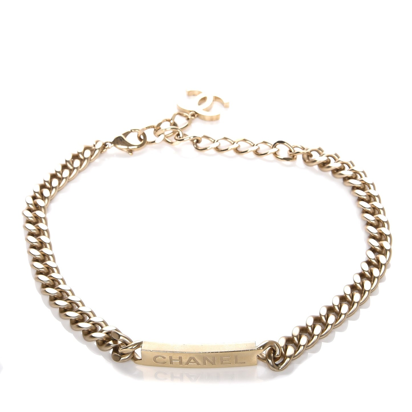 Oversized Chain Logo Necklace Gold
