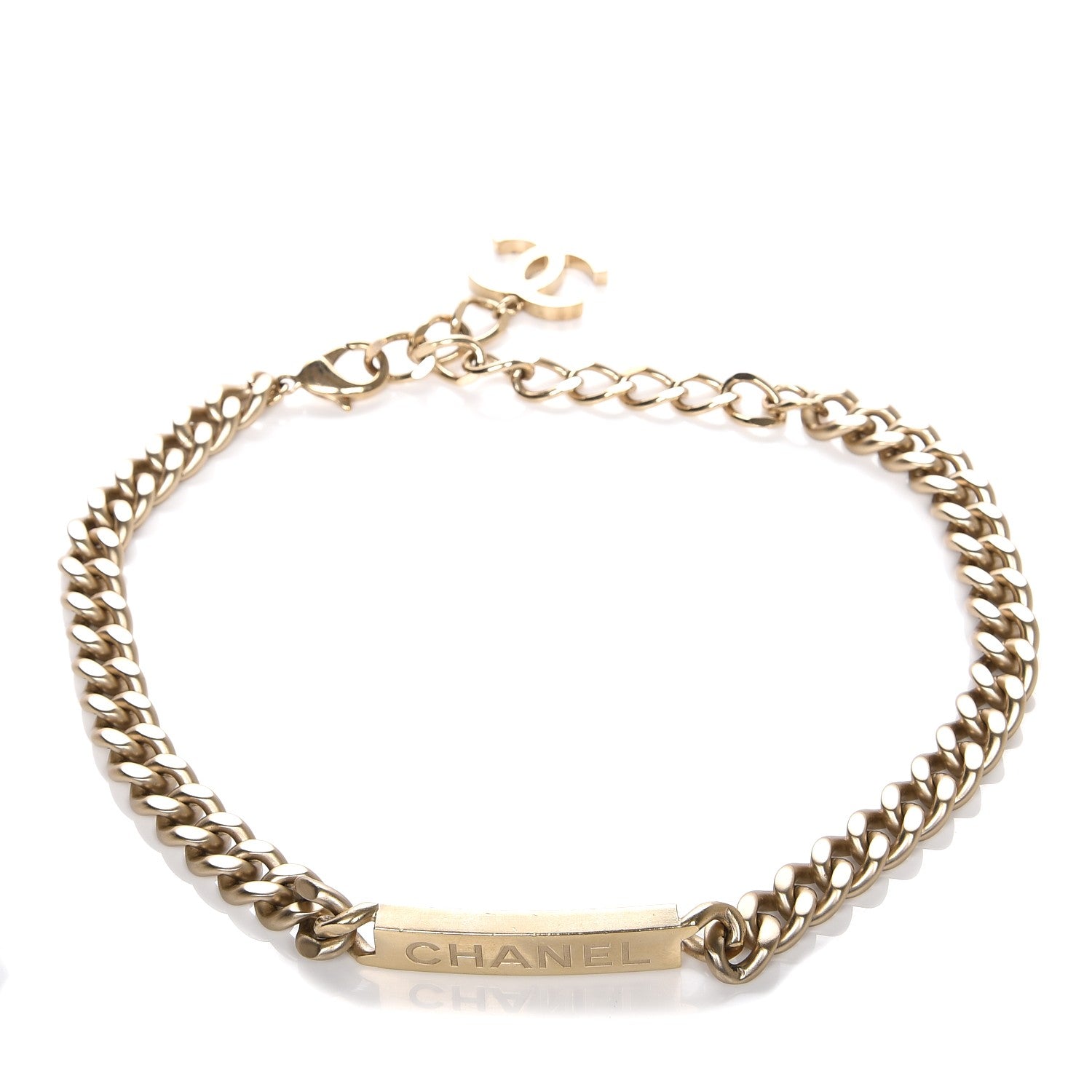 Chanel Oversized Chain Logo Necklace Gold 3 of 5