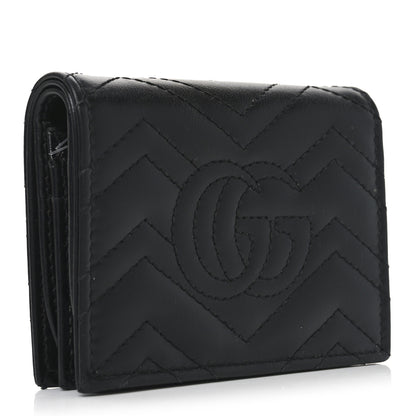 Gucci Calfskin Matelasse GG Marmont Card Case Wallet Black 7 of 13