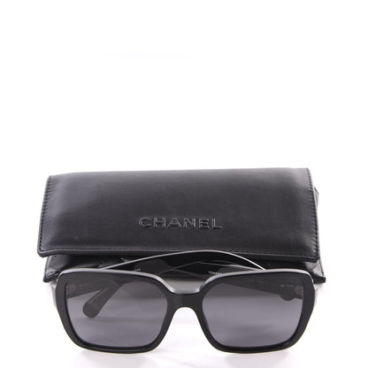 Chanel Acetate Polarized Square Sunglasses 5408 Black 8 of 8